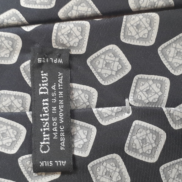 Dior Gray Patterned Men's Tie - Picture 3 of 3